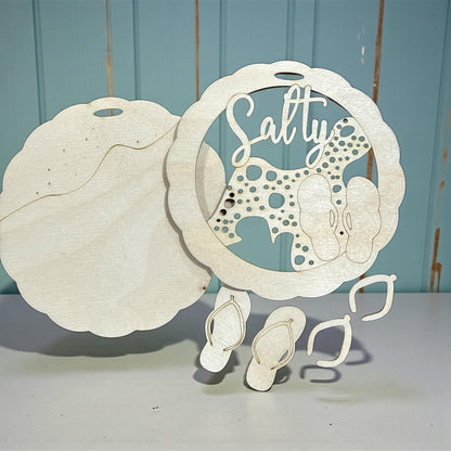 DIY Salty Summer ornament, Beach Car Charm, Salty 3d ornament, summer car charm
