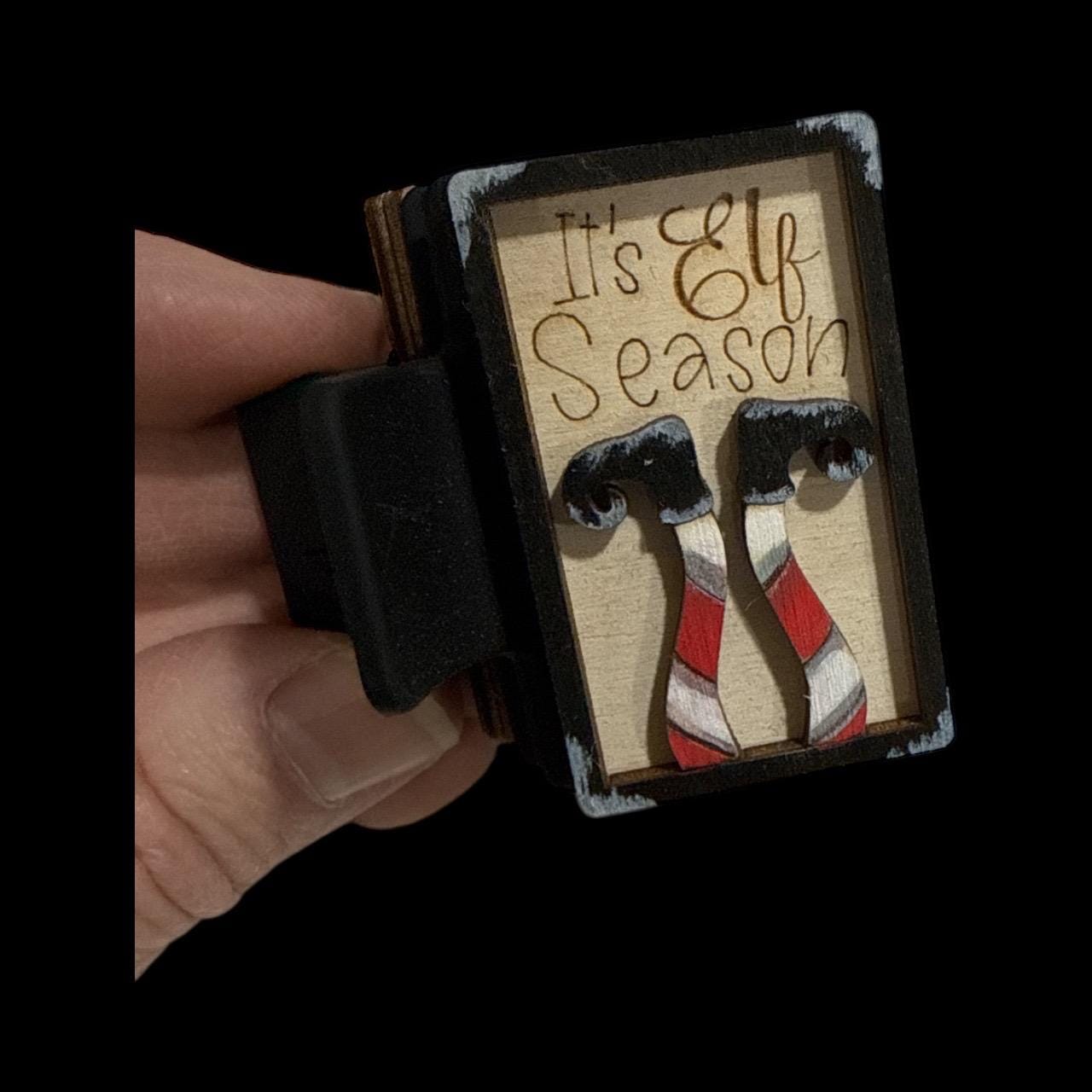 DIY It's Elf Season 2" Hair Clip Pieces, Elf Season, Wooden Blank Clip, Wood is Ready to Paint, Laser Cut, Claw Clip. 2", Holiday Hair Clip