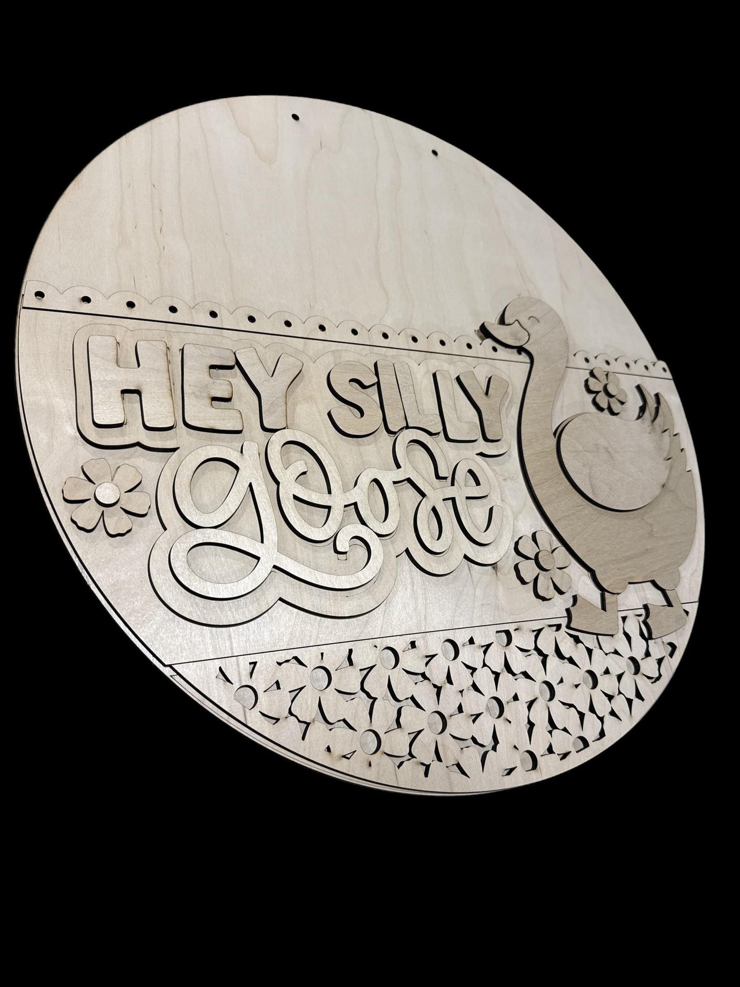DIY Hey Silly Goose Door Hanger: Unfinished Wood, Goose Door Hanger, Spring Door Hanger, Silly Goose Door Hanger, 3D