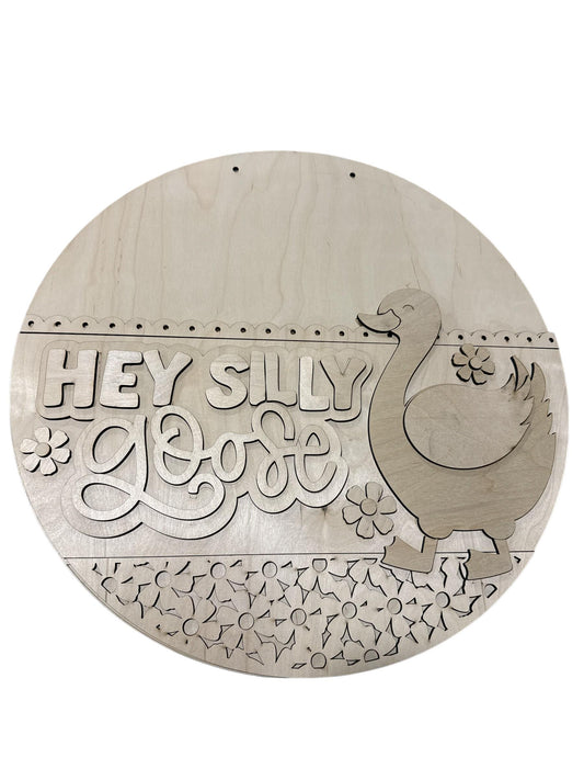 DIY Hey Silly Goose Door Hanger: Unfinished Wood, Goose Door Hanger, Spring Door Hanger, Silly Goose Door Hanger, 3D