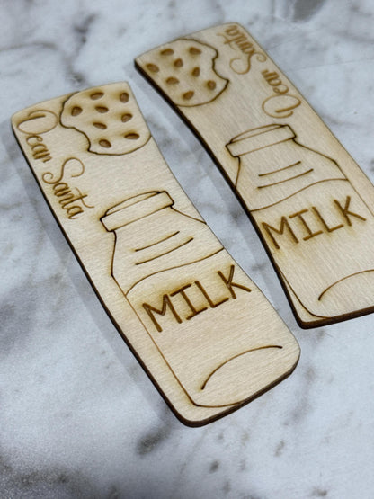 DIY Dear Santa Claw Clip, Christmas, Claw Clip Unfinished Wood Laser Cut Blank, 4" claw Clip, Milk and cookie Claw clip unfinished