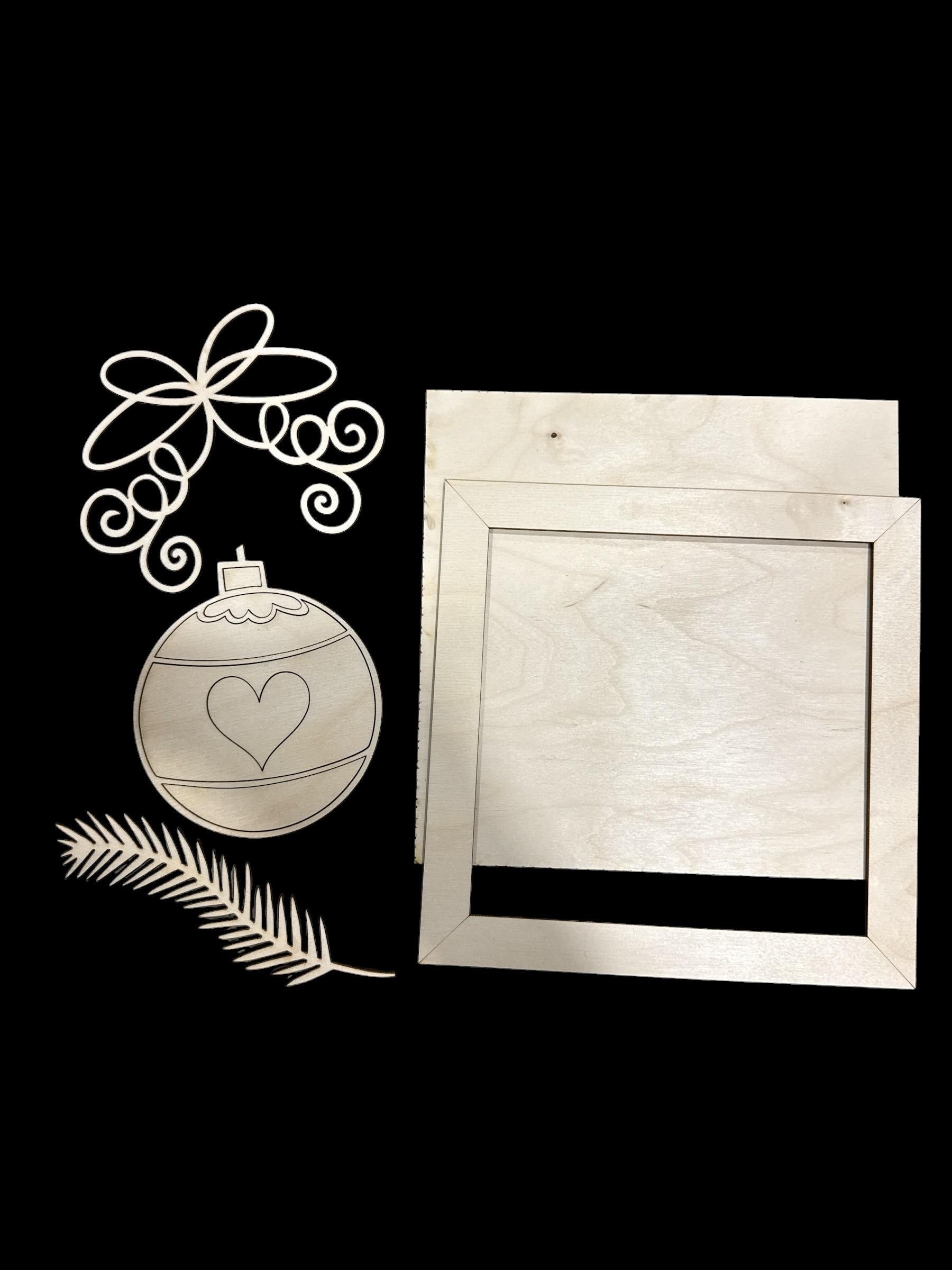 DIY Christmas Ball Frame, DIY Squares, 8", 10" Christmas Ball, Ladder Inserts Craft, Paint Your Own, Christmas Ball