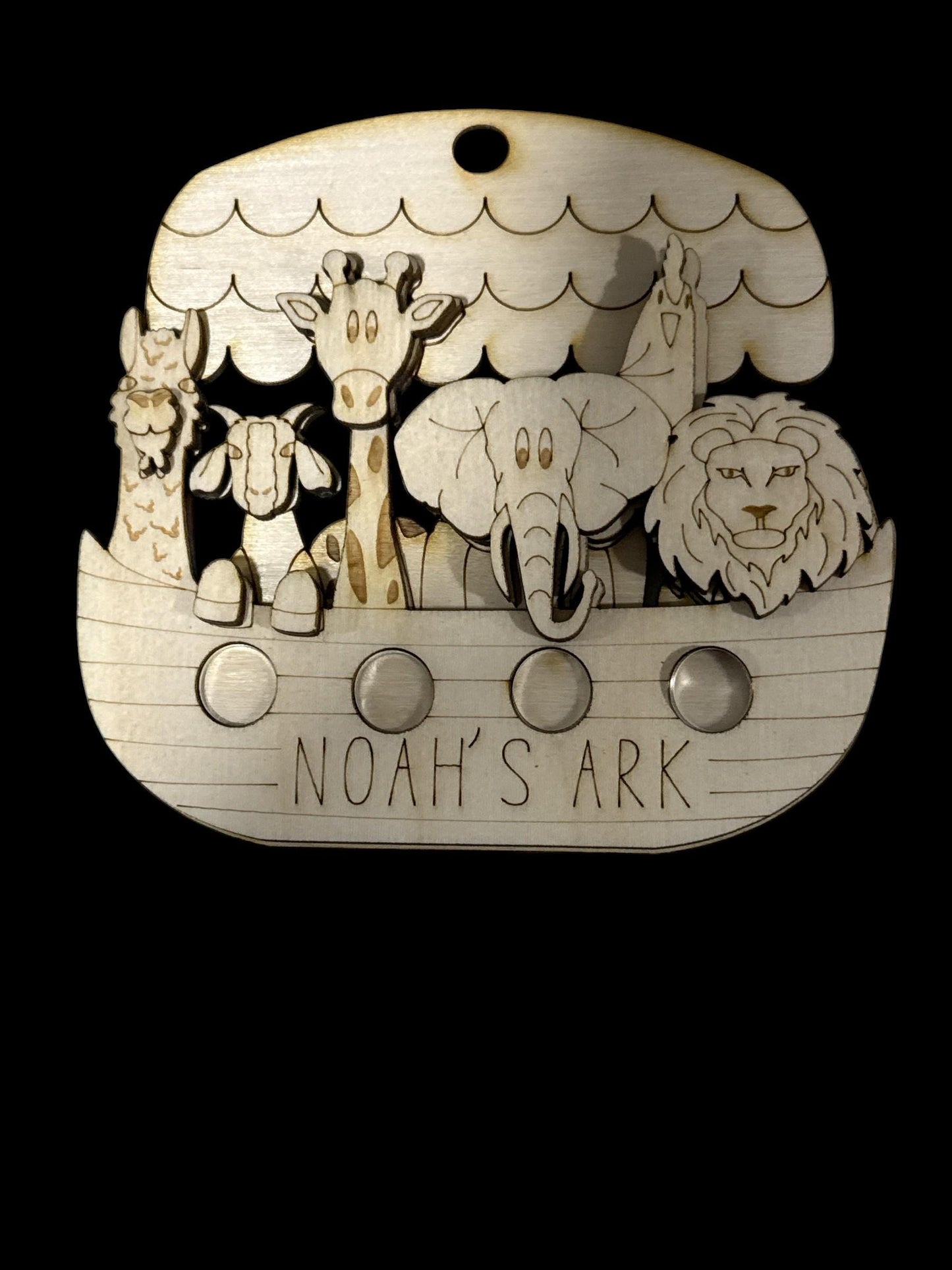 DIY Noah’s Ark Ornament, 3D Wooden Craft, Unfinished Paint-Your-Own, 4.5x4.5, Christian Christmas Ornament