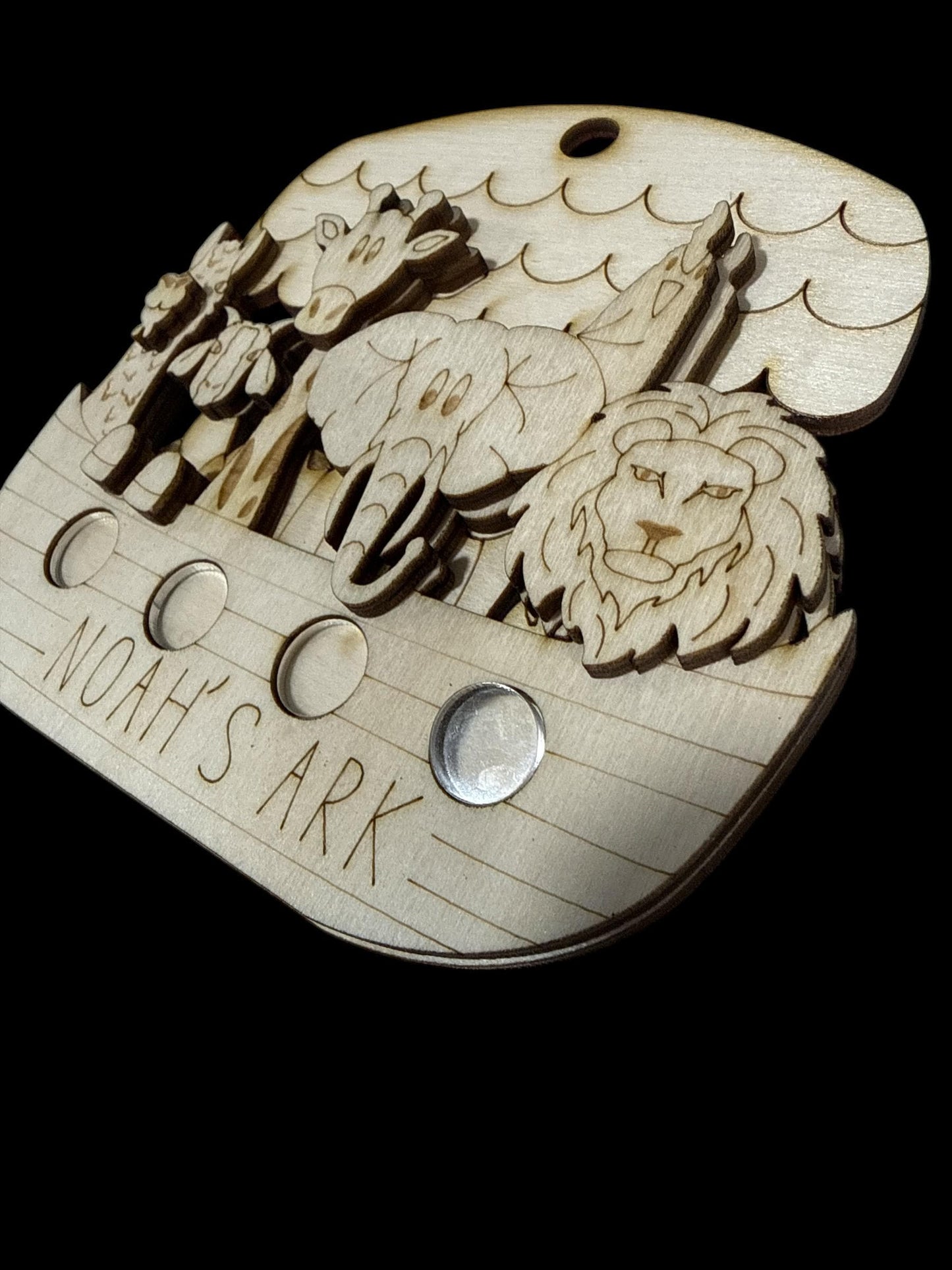 DIY Noah’s Ark Ornament, 3D Wooden Craft, Unfinished Paint-Your-Own, 4.5x4.5, Christian Christmas Ornament