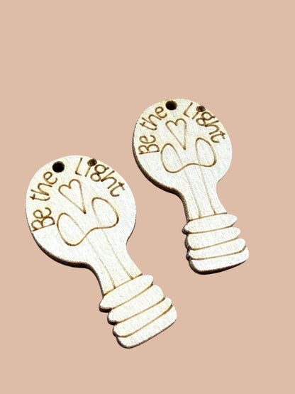 DIY Be The Light Earrings, Lightbulb Unfinished, Dangles, Unfinished Be the Light Earrings,