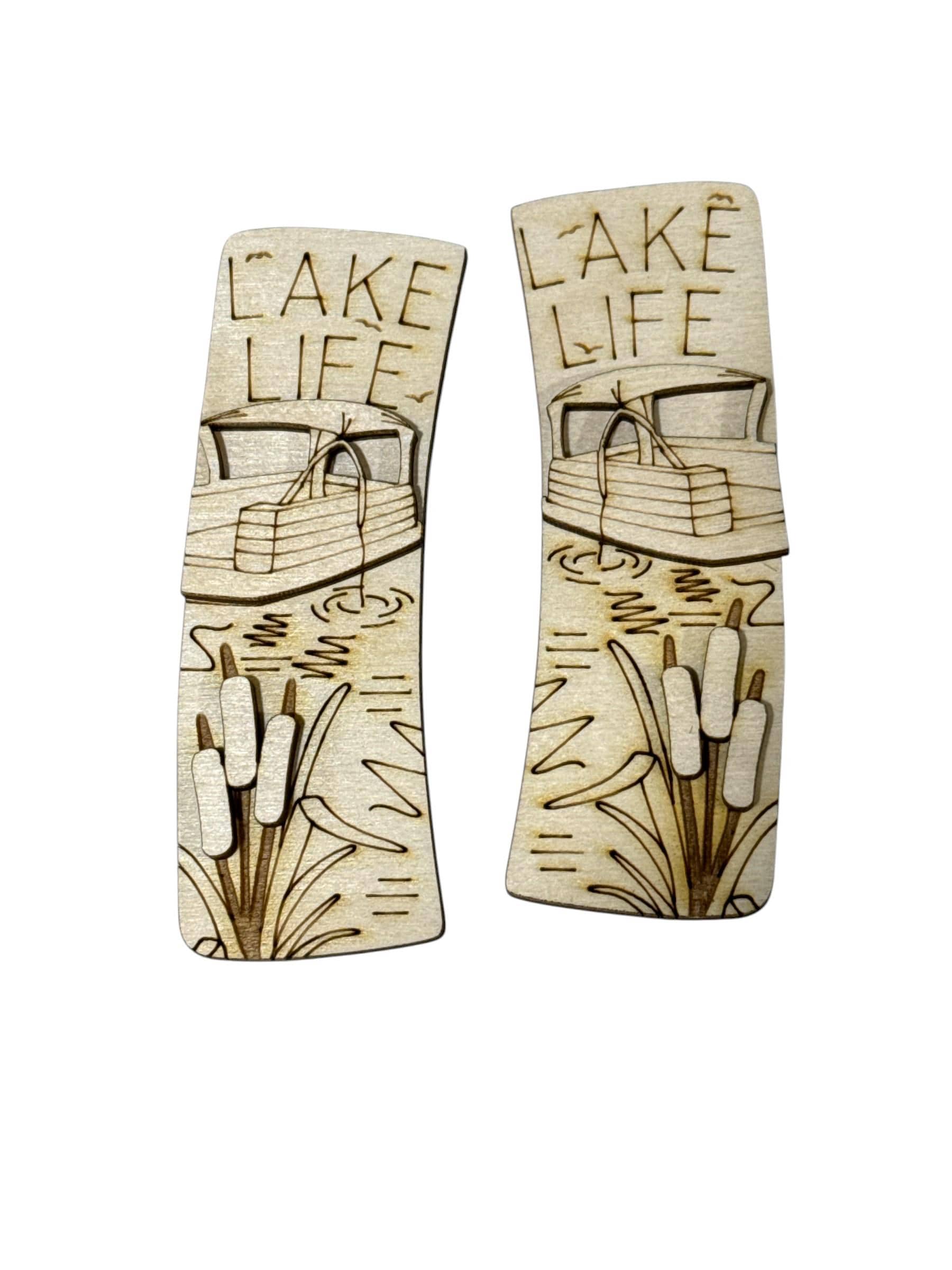 DIY Lake Life Hair Clip, Claw Clip: Unfinished Wood Laser Cut Blank, Lake Life Boat Hair Clip, Boating Hair Clip