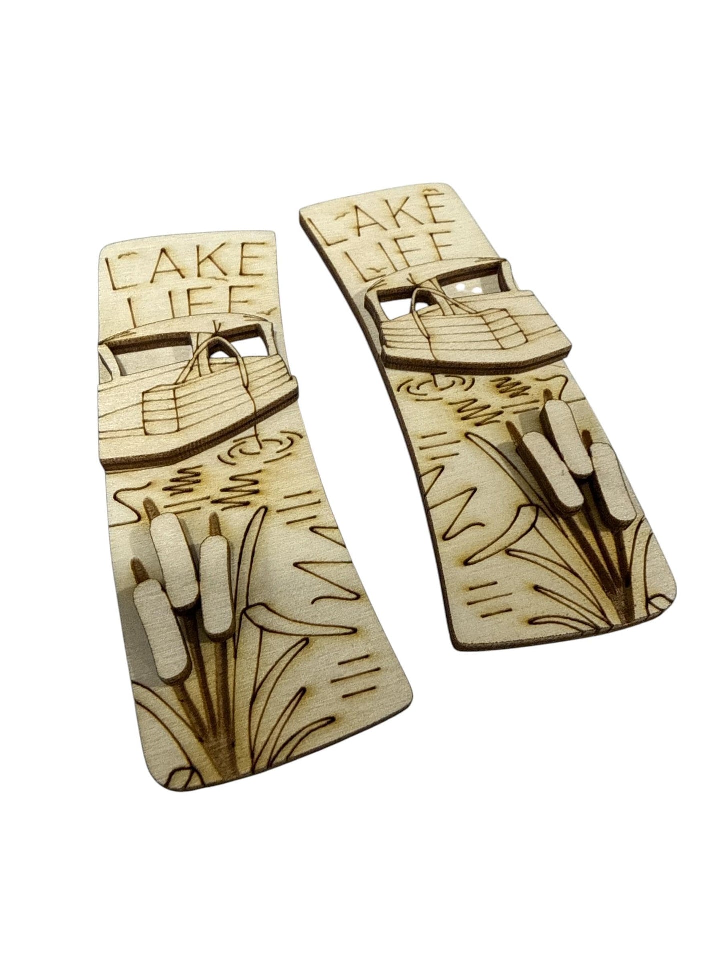 DIY Lake Life Hair Clip, Claw Clip: Unfinished Wood Laser Cut Blank, Lake Life Boat Hair Clip, Boating Hair Clip