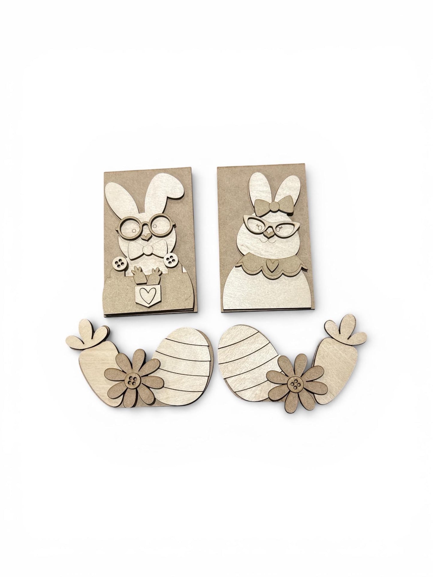 DIY Easter Bunny Cottage Inserts, Interchangeable Inserts, Primitive Mantle Decor, Bunny Inserts Home Decor, Unfinished, Cottage Cabinet