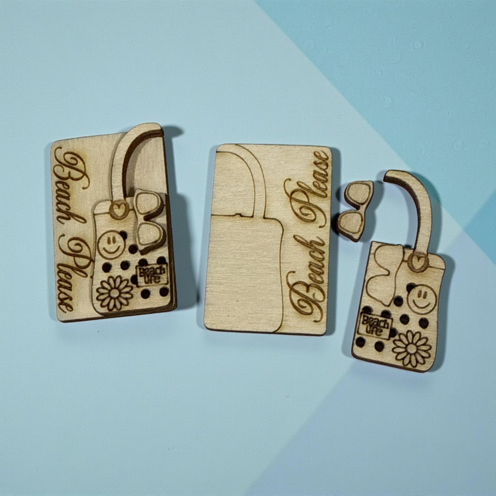 DIY Beach Please Claw Clip, Claw Clip: Unfinished Wood Laser Cut Blank, 4", Summer Claw Clips, Summer Time Hair Clips, Beach Purse
