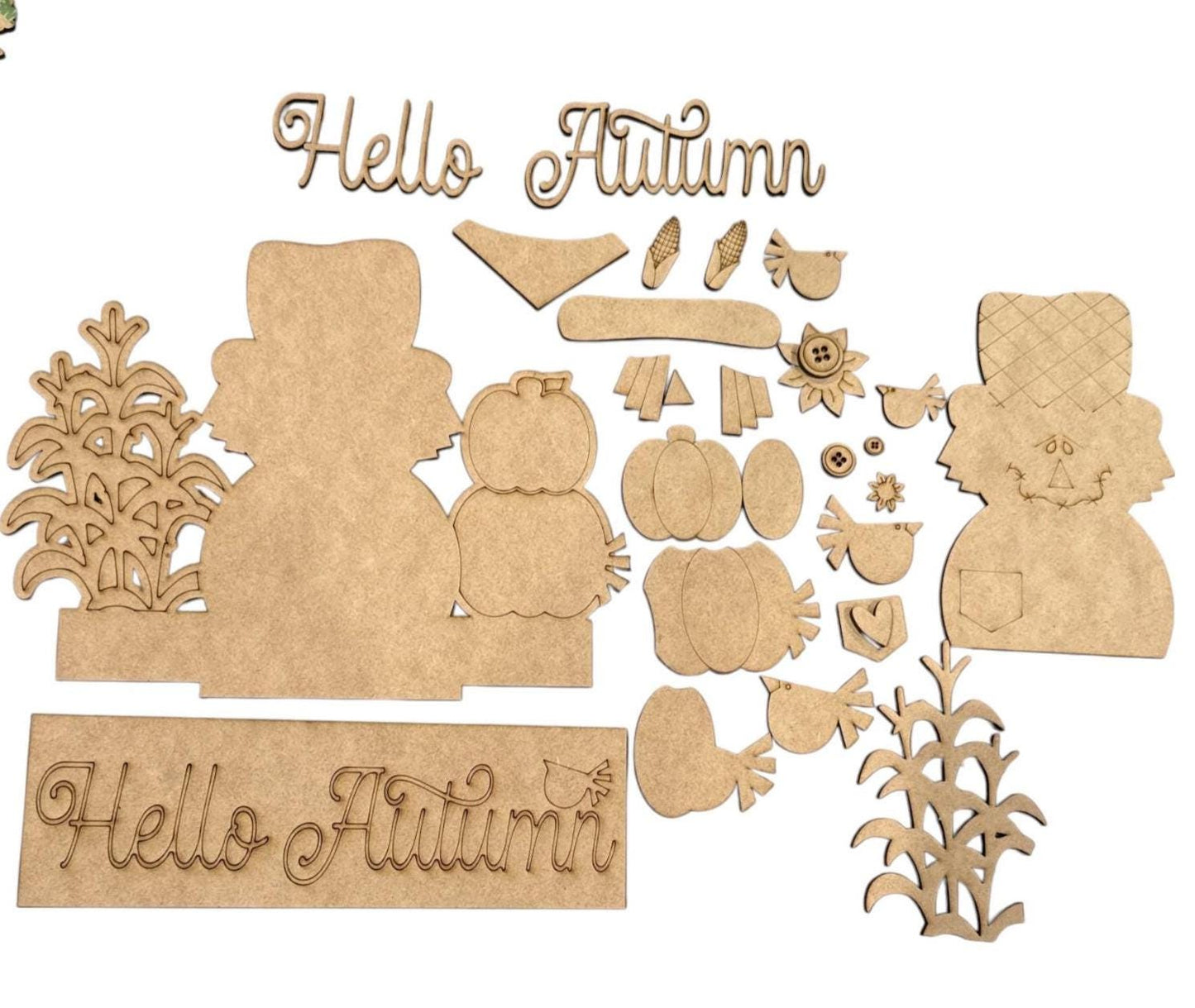 DIY Hello Autumn Interchangeable Window Insert Kit, Window Harvest, Scarecrow