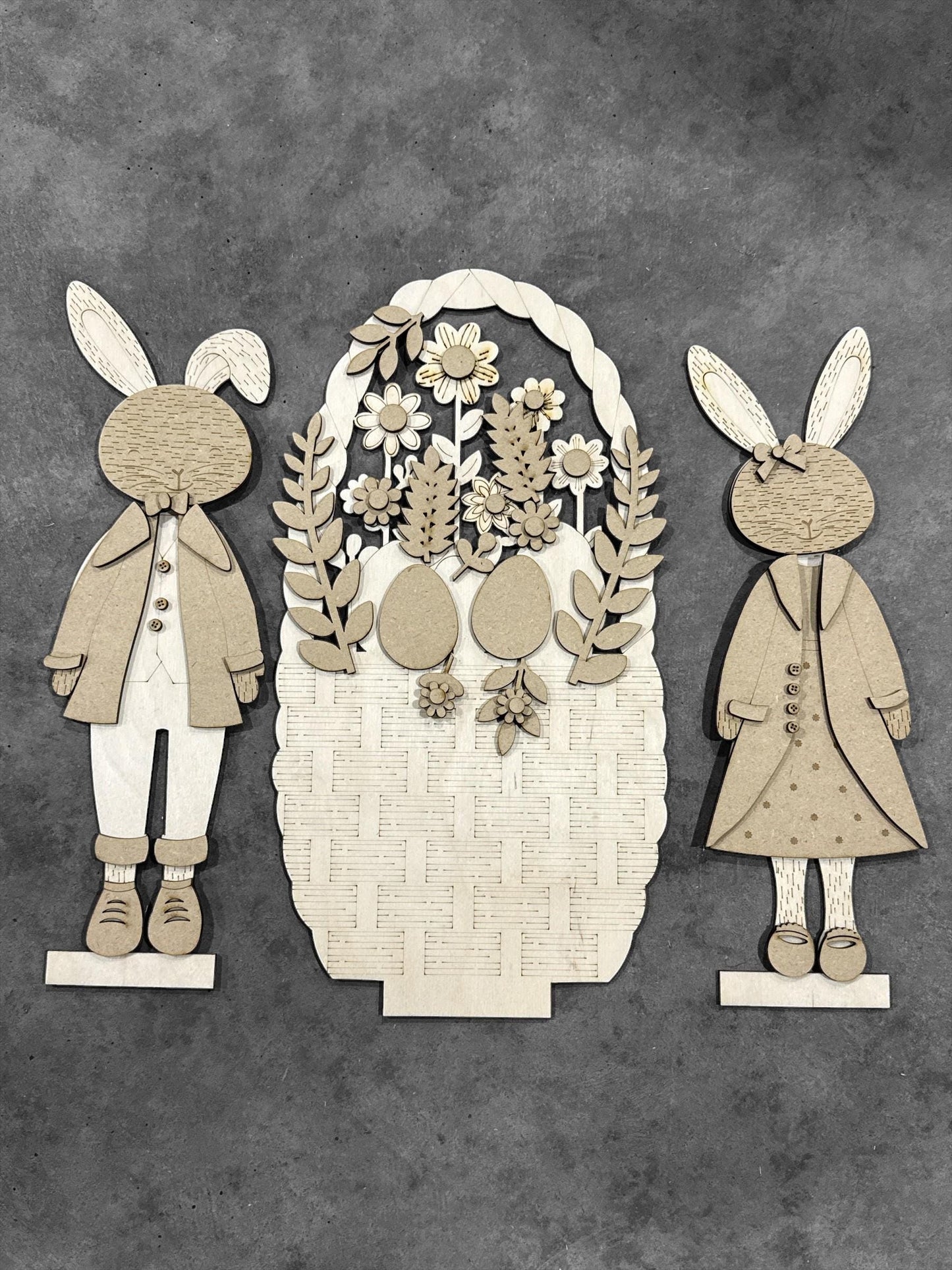DIY Easter Bunny Advent Interchangeable Inserts, Holiday Display, Unfinished, Inserts Only, Countdown inserts