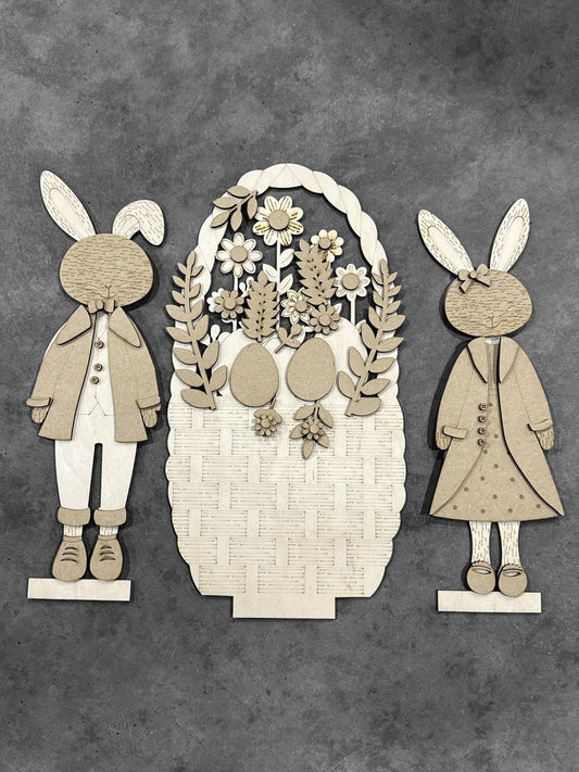 DIY Easter Bunny Advent Interchangeable Inserts, Holiday Display, Unfinished, Inserts Only, Countdown inserts