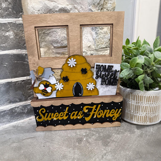 Honey Bee Window Insert: Interchangeable Summer Watermelon Insert, Window Insert Only, home sweet home