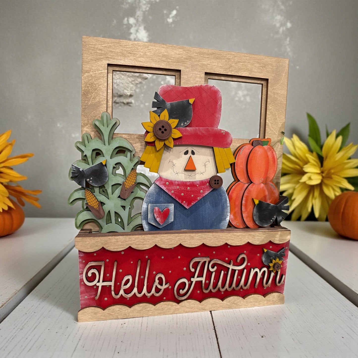 Harvest Blessings Window Insert: Interchangeable Summer Watermelon Insert, Window Insert Only, fall insert