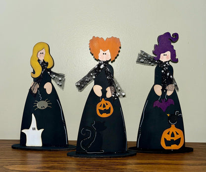 DIY 3 Witches, Halloween Shelf Sitters, Sanderson Friends Unfinished, Shelf Sitter, Unfinished, Paint Party or Gifts