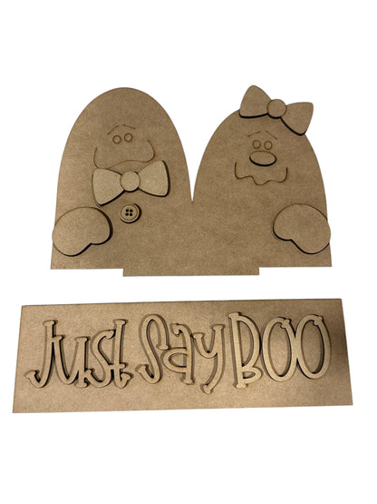 DIY Just Saw BOO, Halloween Interchangeable Window Insert Kit, Ghosts
