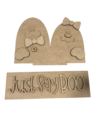 DIY Just Saw BOO, Halloween Interchangeable Window Insert Kit, Ghosts
