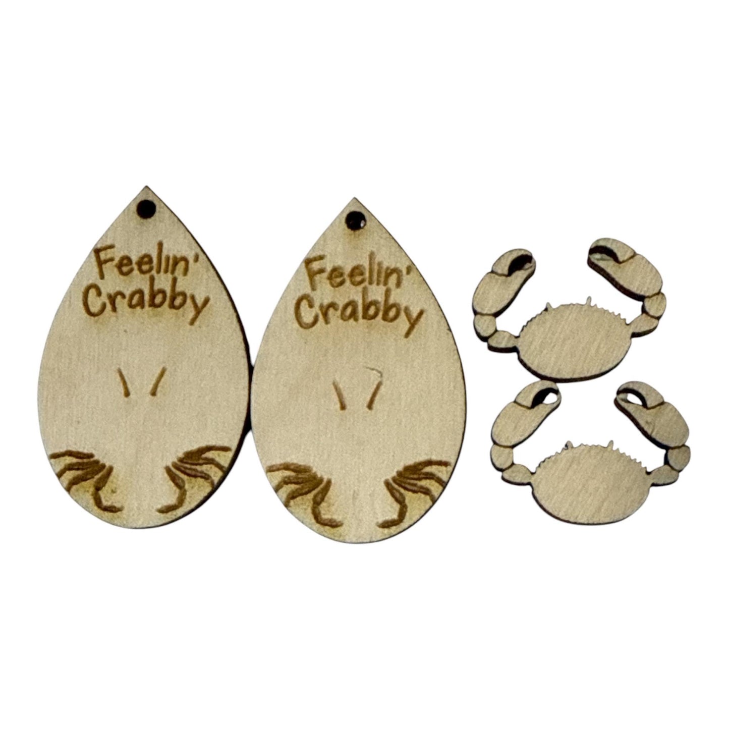 DIY Freling Crabby Wood Earrings: Unfinished Craft Jewelry, sealife