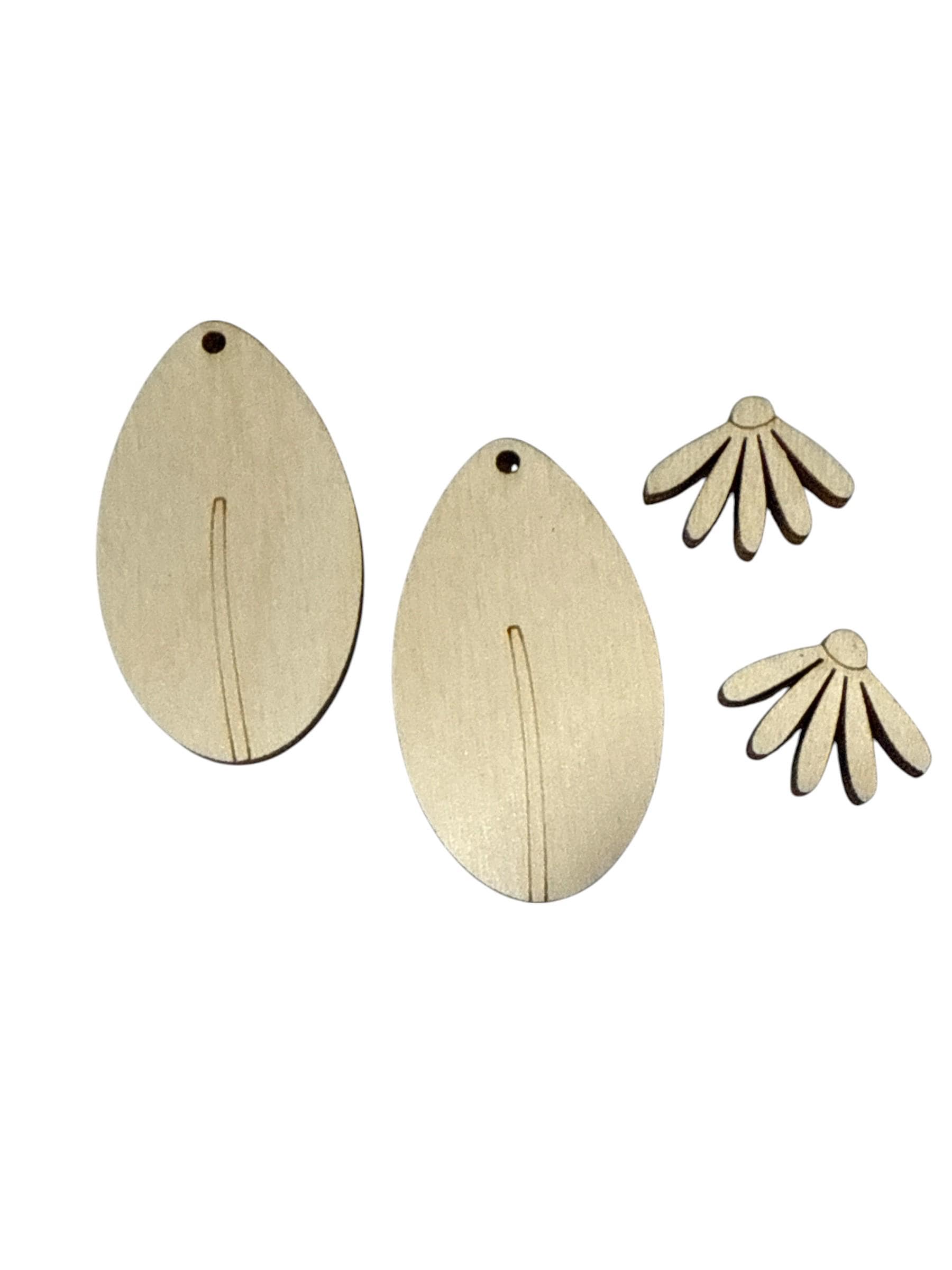 DIY Daisy Wooden Earrings: Unfinished Craft Blanks, Flower
