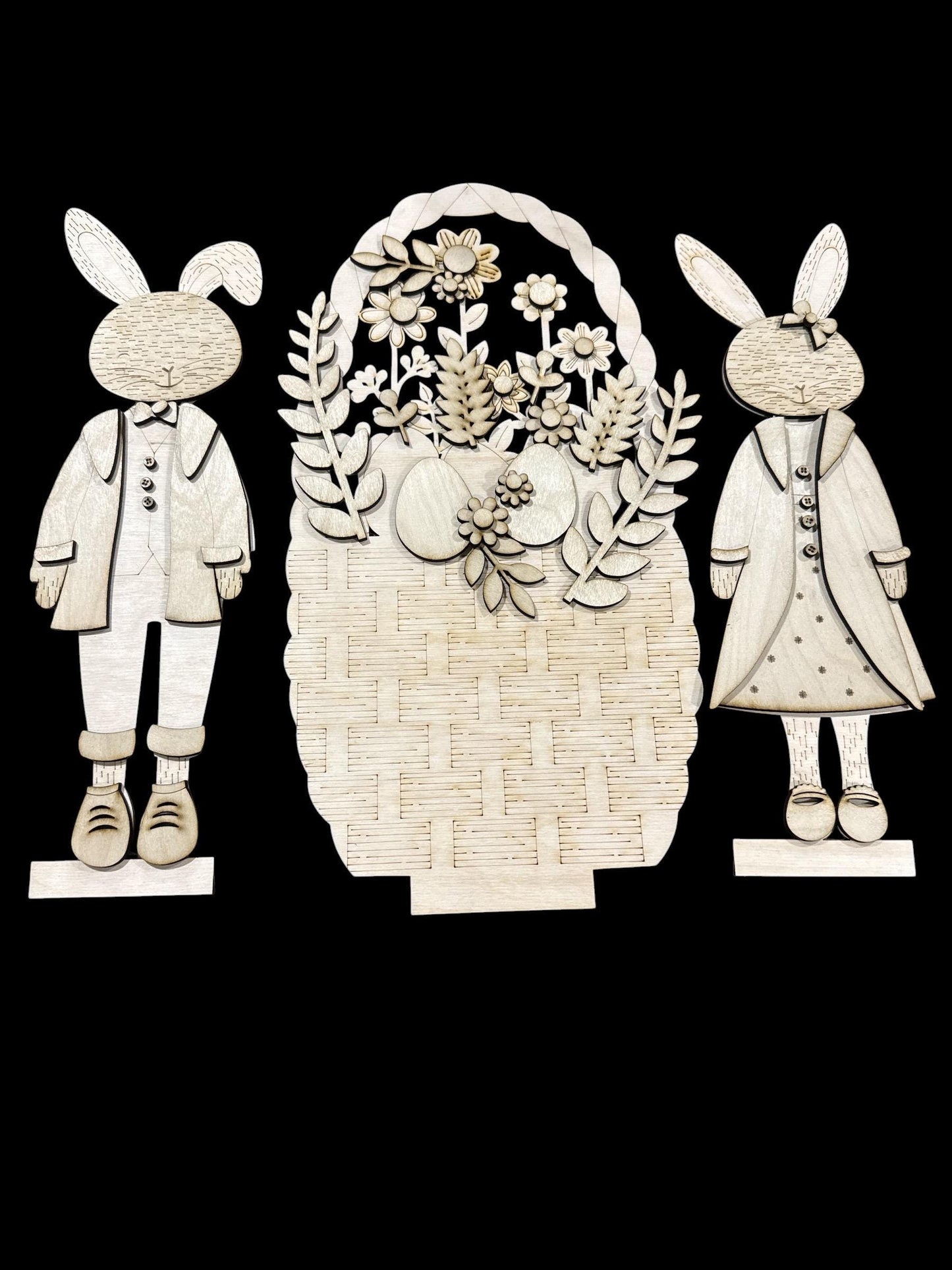 DIY Easter bunny Interchangeable Inserts, Trio Stand, Holiday Display, Unfinished, Inserts Only, Spring,