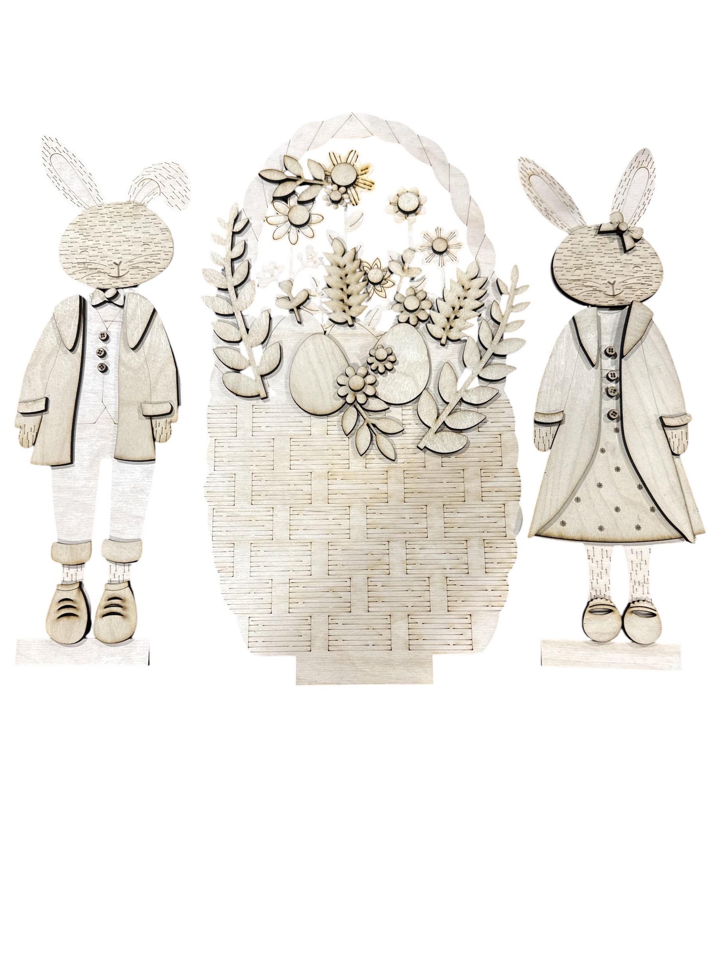 DIY Easter bunny Interchangeable Inserts, Trio Stand, Holiday Display, Unfinished, Inserts Only, Spring,