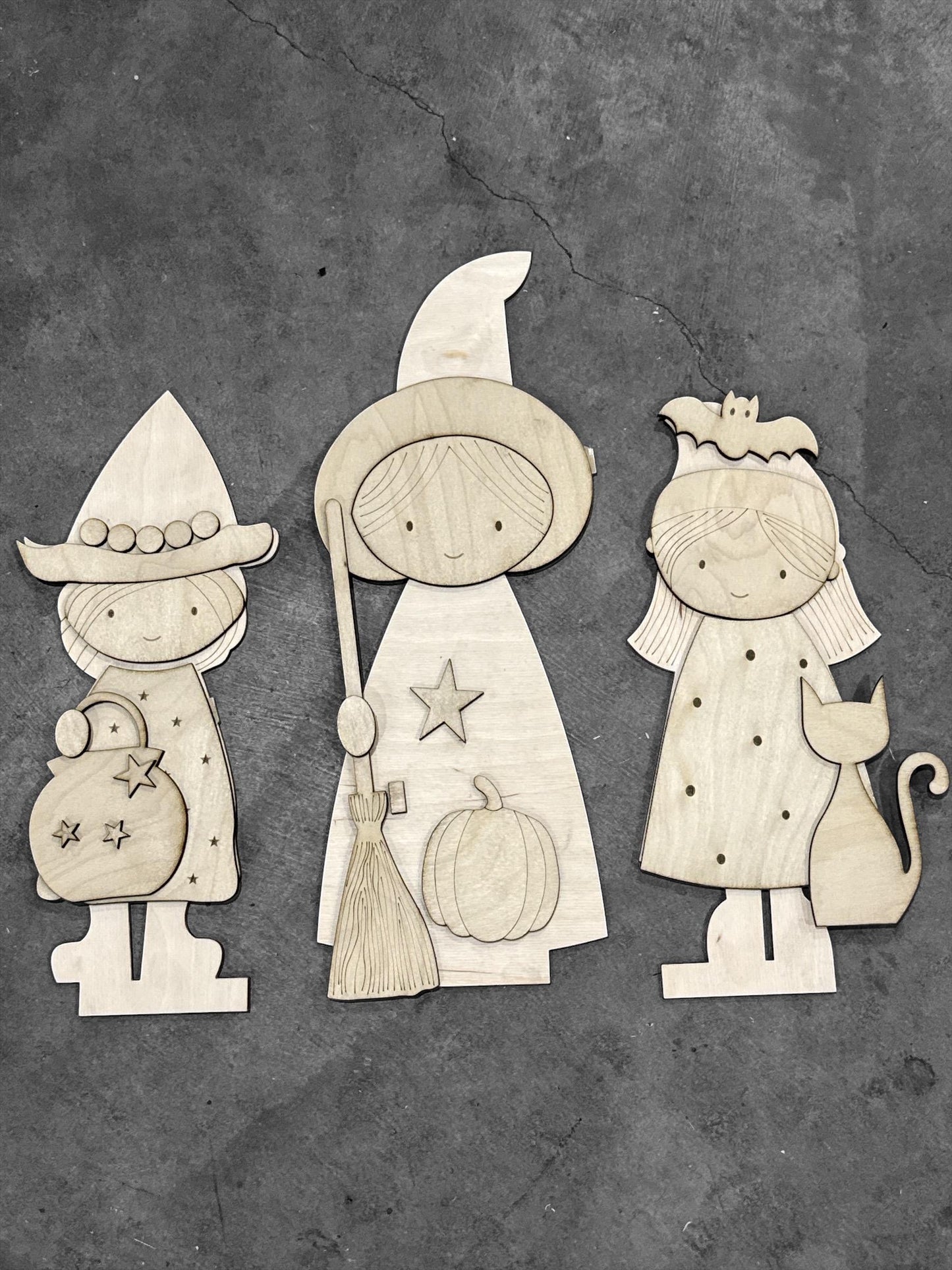 DIY Halloween Interchangeable Inserts, Trio Stand, Holiday Display, Unfinished, Inserts Only, fall