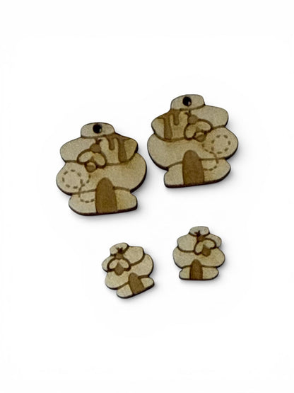 DIY Honey Bee Earrings, bumblebee Unfinished, Studs and dangles