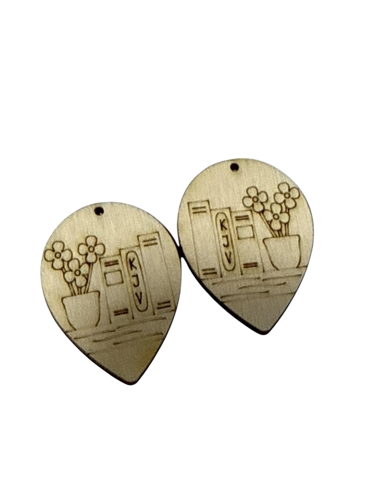 DIY Book Lover Wooden Earrings: Unfinished Craft Blanks, book earrings