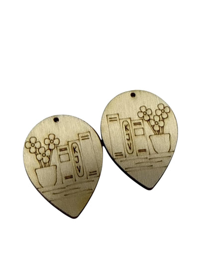 DIY Book Lover Wooden Earrings: Unfinished Craft Blanks, book earrings