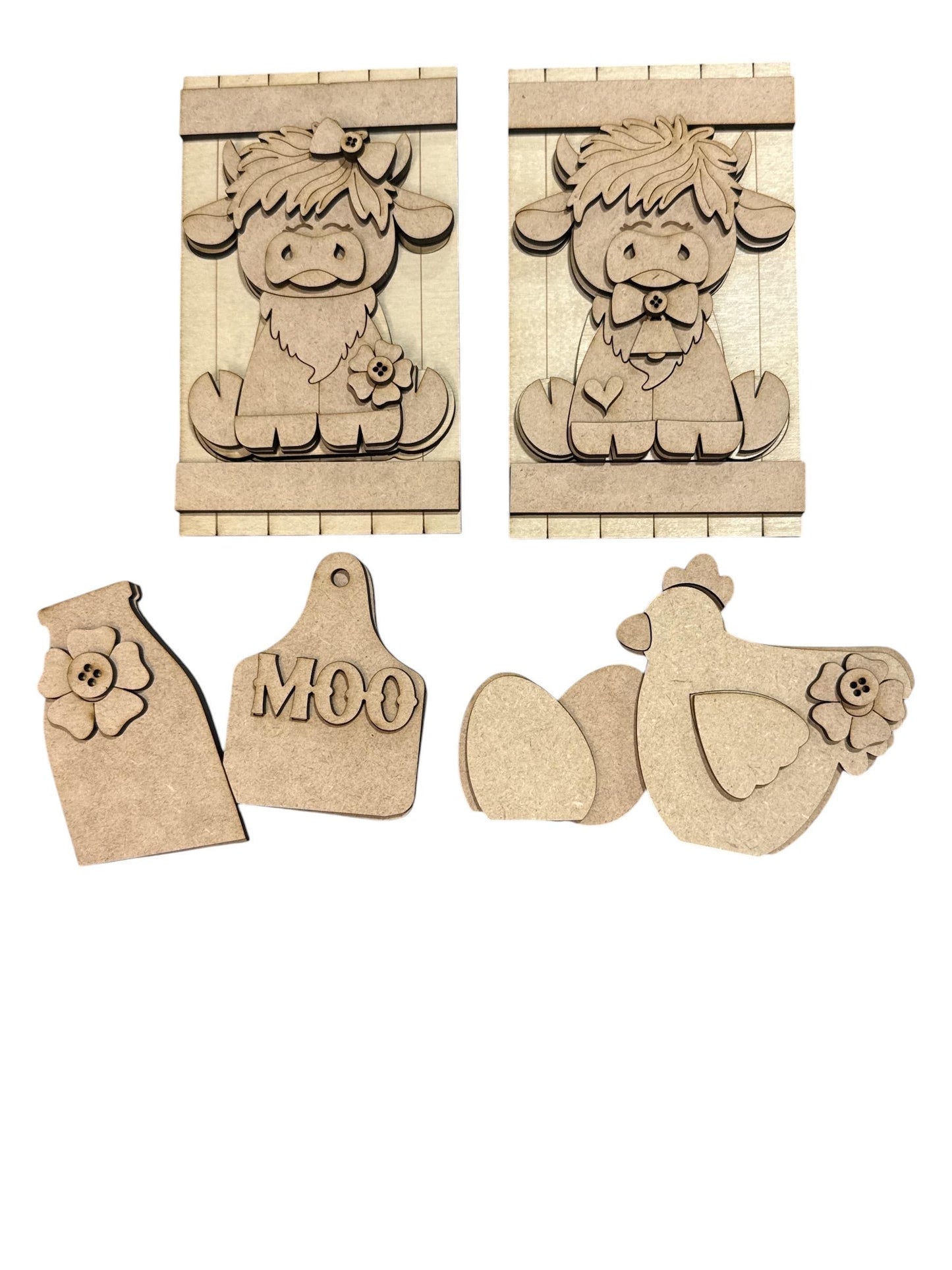 DIY highland cow Cottage Inserts, Interchangeable Inserts, Primitive Mantle Decor, Inserts Home Decor, Unfinished, Cottage Cabinet