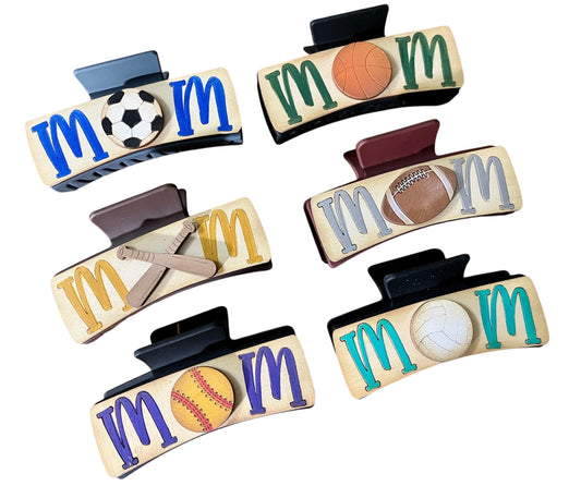 DIY Mom Sports Claw Clips, Unfinished Claw Clips, Sports, Volleyball, Dance, Basketball, Volleyball, Baseball, Hockey, Ballet