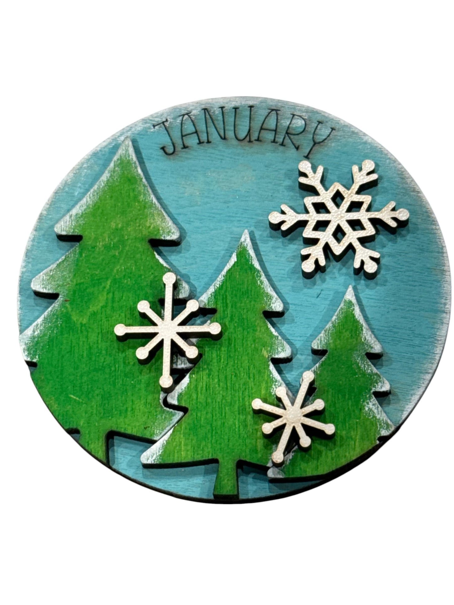 Bundle 7 of 3" or 6" Seasonal Interchangeable Sign Rounds, Hand-Painted MDF Decor, Hand-Painted Seasonal Inserts, Interchange Seasons