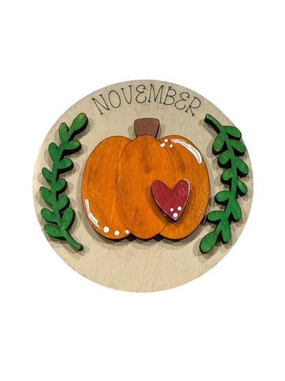 Bundle 7 of 3" or 6" Seasonal Interchangeable Sign Rounds, Hand-Painted MDF Decor, Hand-Painted Seasonal Inserts, Interchange Seasons