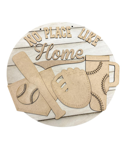DIY No place like home, Baseball door hanger, Unfinished Baseball Door Hanger, door hanger, Sports Decor