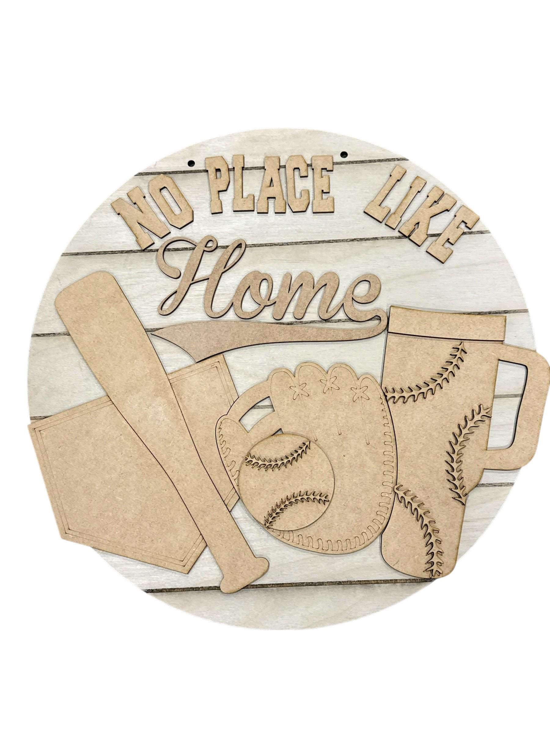 DIY No place like home, Baseball door hanger, Unfinished Baseball Door Hanger, door hanger, Sports Decor