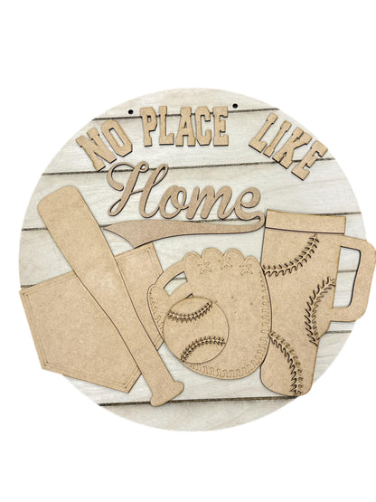 DIY No place like home, Baseball door hanger, Unfinished Baseball Door Hanger, door hanger, Sports Decor