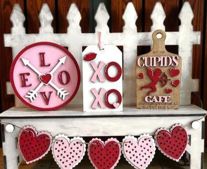 DIY Valentine Unfinished Wood Interchangeable Insert, Valentine Hearts Bench Insert, Unfinished Valentine, Insert ONLY