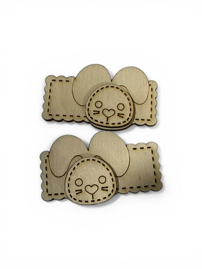 DIY Kids Hair Blank Hair Clip Pieces, Easter Hair Clip, Wood is Ready to Paint, Laser Cut, Toddler, Girl, Bunny Butt, Easter Egg