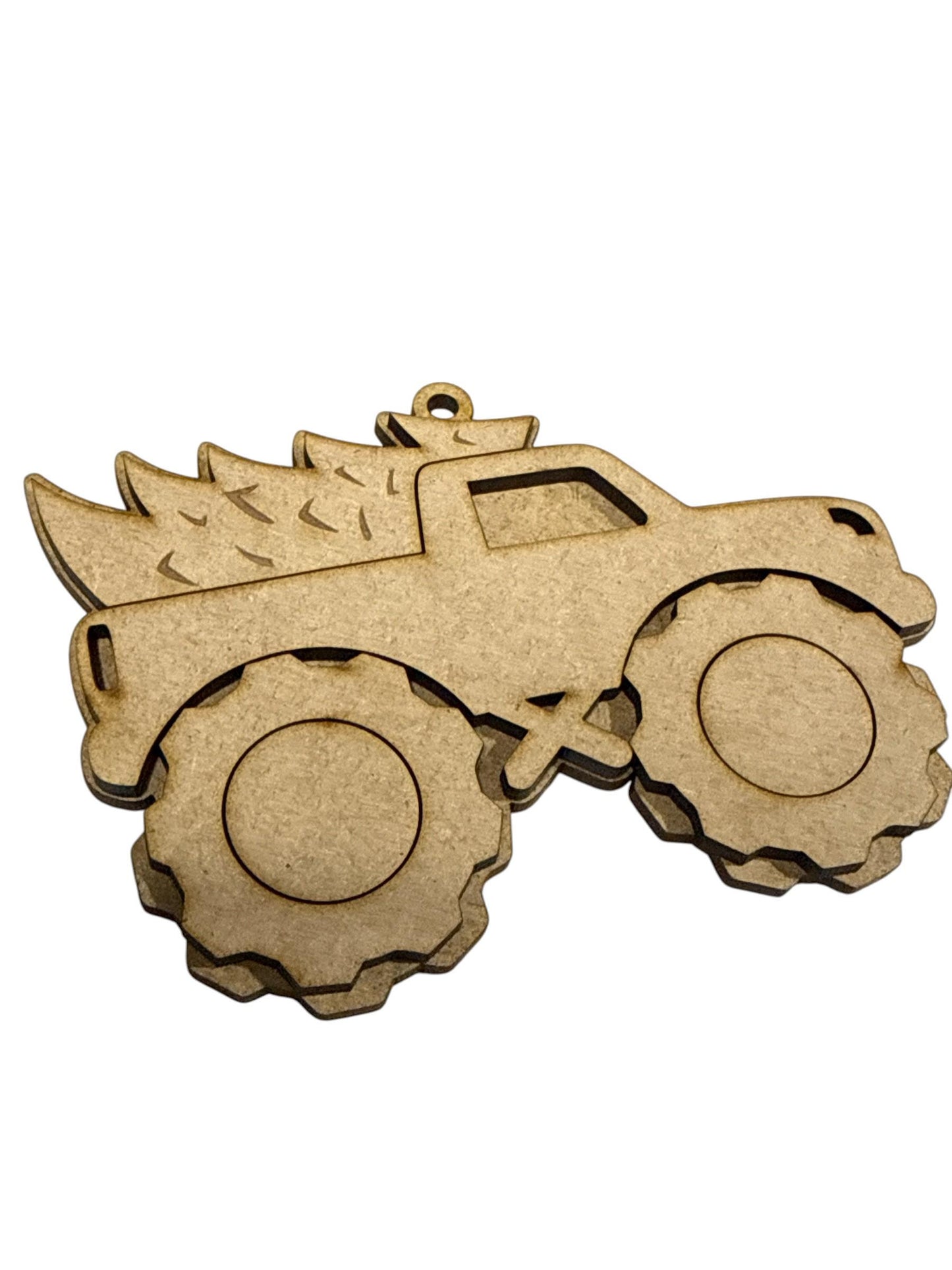DIY Monster Truck Ornament, Unfinished Tractor, Holiday Ornaments, Unfinished Personalize Ornament