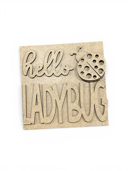 DIY Lady Bug Squares, DIY Ladder Inserts, Lady Bug, Ladder Inserts Craft, Paint Your Own, Spring, Lady Bug Squares, 4.25" and 4.5"