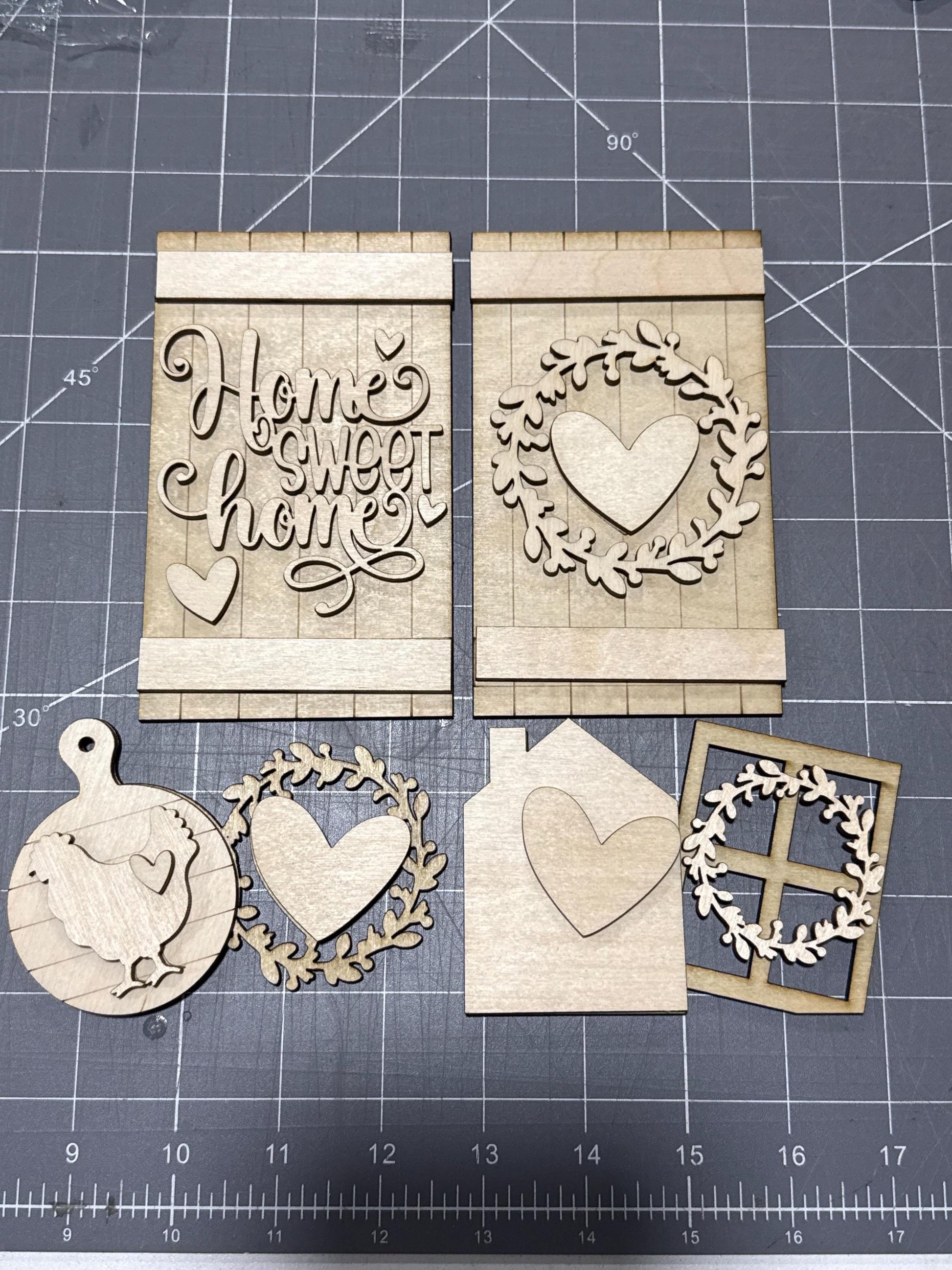 DIY Home Sweet home Cottage Inserts, Interchangeable Inserts, Primitive Mantle Decor, Inserts Home Decor, Unfinished, Cottage Cabinet