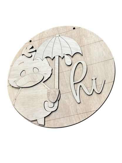 DIY Hi Duck Door hanger, Unfinished Wooden Door Hanger: Unfinished, Duck Spring, Duck Umbrella Door Hanger