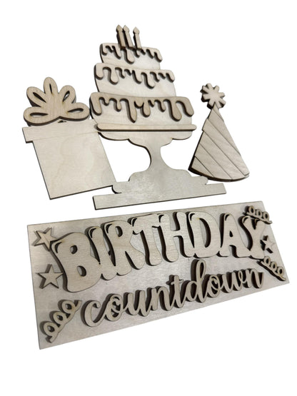 DIY Birthday Advent Interchangeable Inserts, Trio Stand, Holiday Display, Unfinished, Inserts Only, Birthday, Celebrate inserts