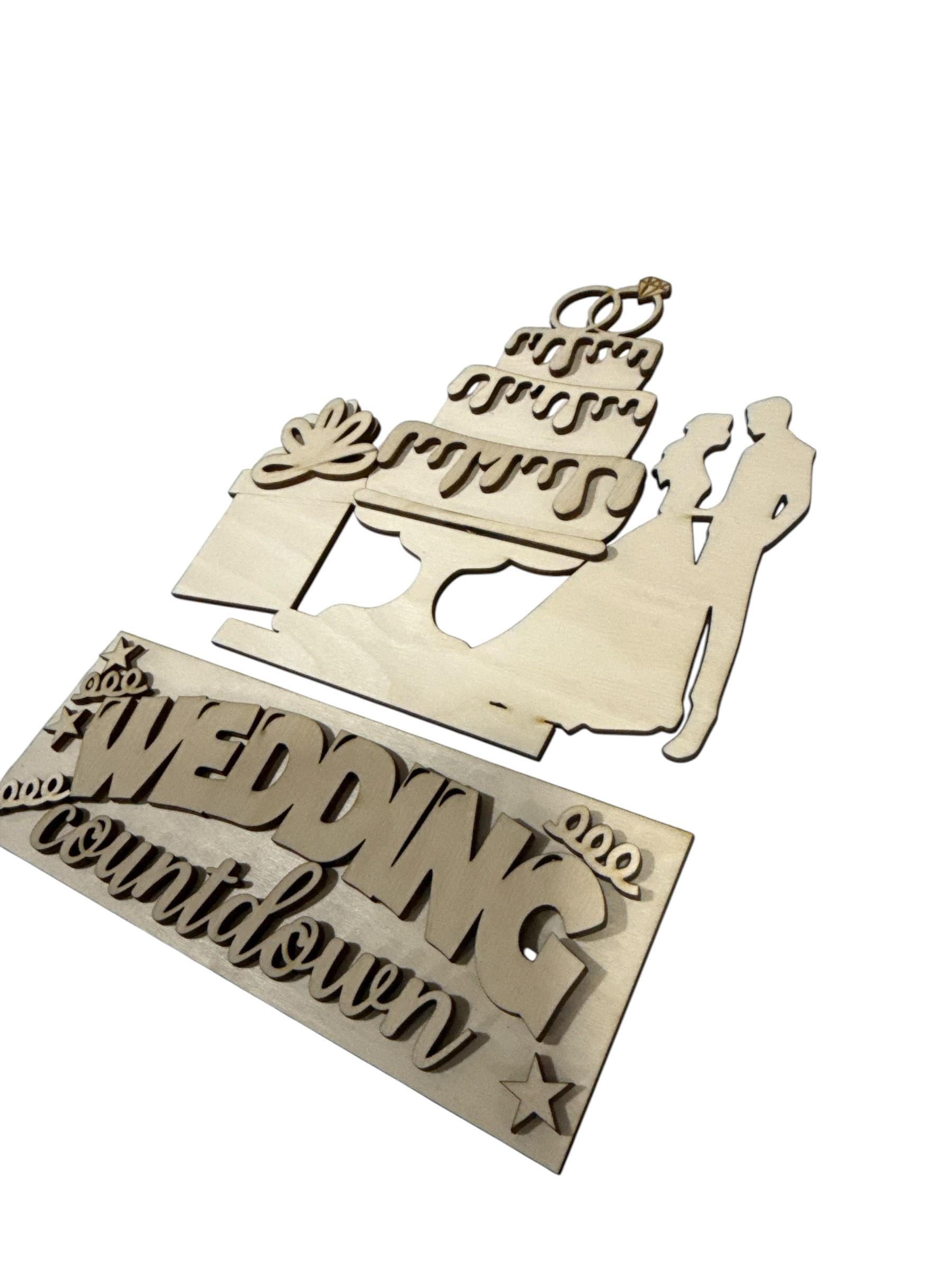 DIY Wedding Advent Interchangeable Inserts, Holiday Display, Unfinished, Inserts Only, Wedding Countdown Celebrate inserts