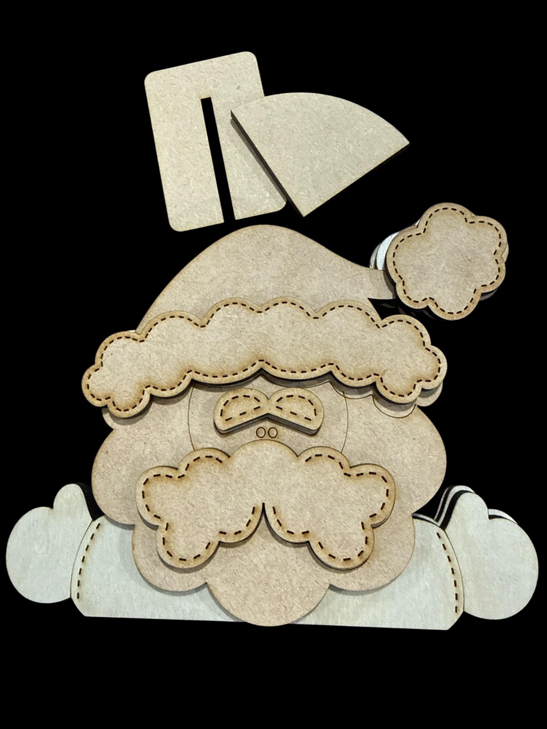 DIY Mr and Mrs Claus Card Holder Set, Santa, Mrs. Claus, Winter Picture, Place Setting, Shelf Sitter, Unfinished