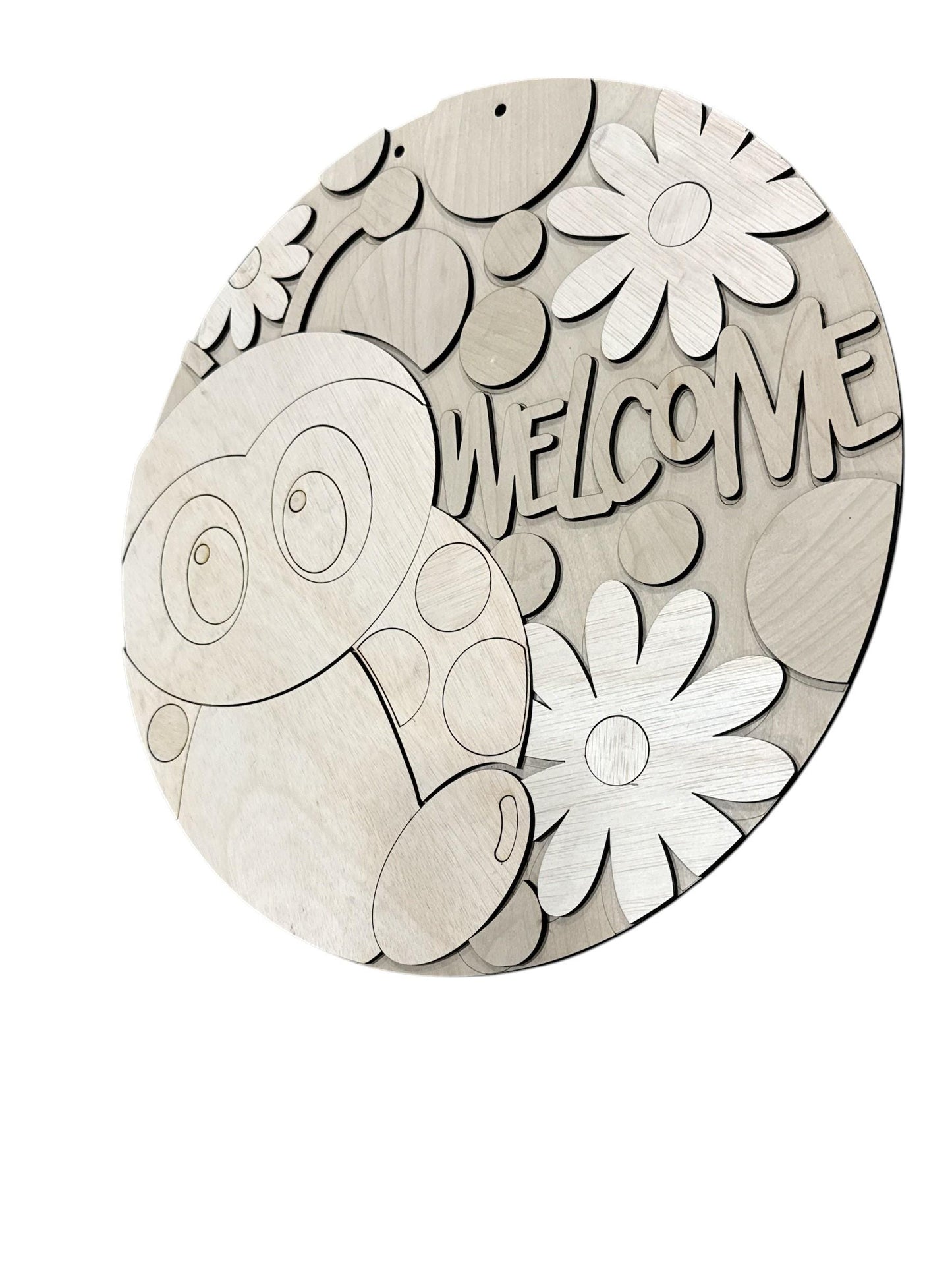 DIY Welcome Lady Bug Wooden Door Hanger: Lady Bug Summer Door Hanger, Unfinished, Paint Parties, Lady Bug and Flowers