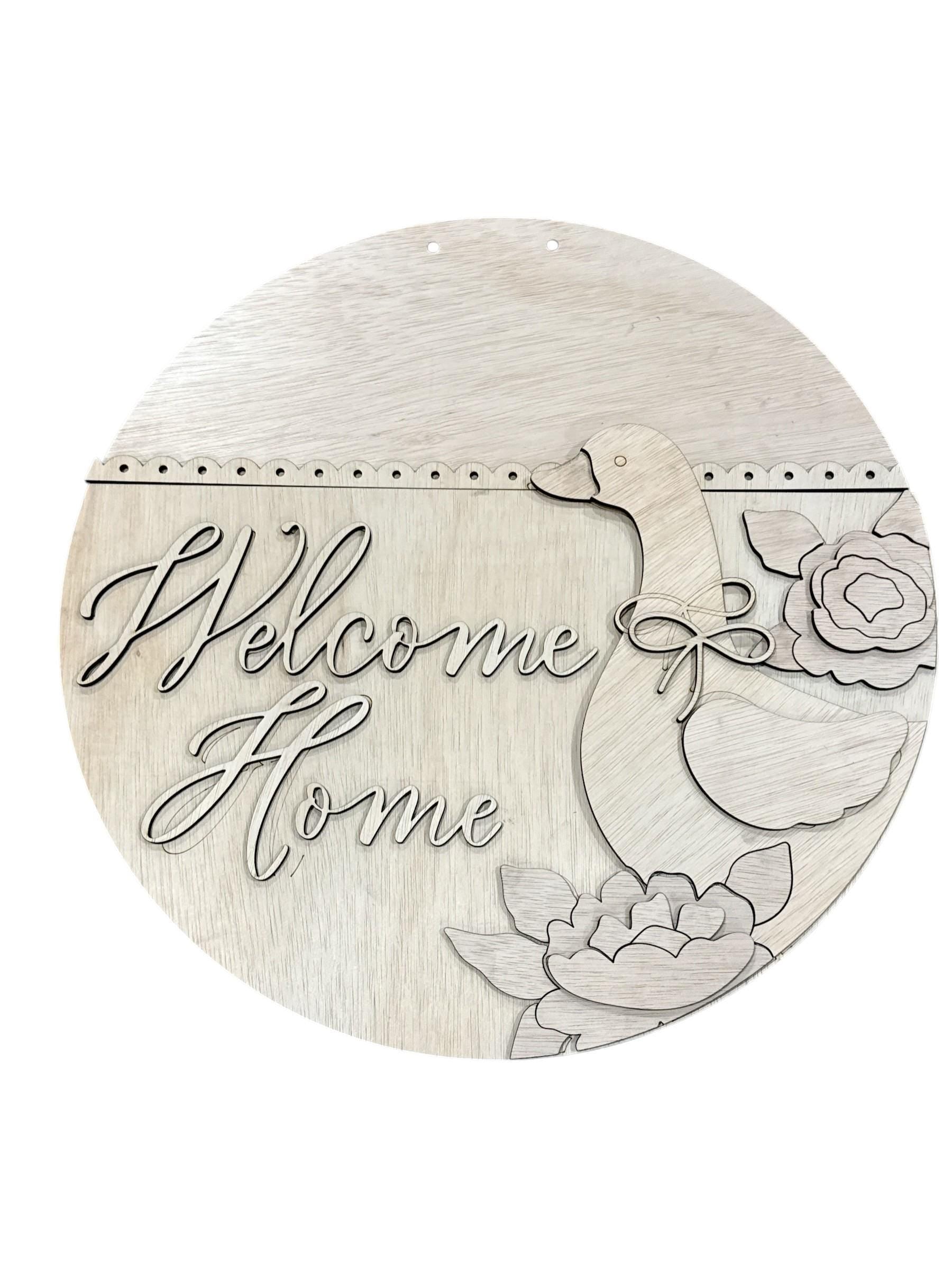 DIY Welcome Home Goose Door hanger, Unfinished Wooden Door Hanger: Unfinished, Goose, Goose Door Hanger, Paint Party