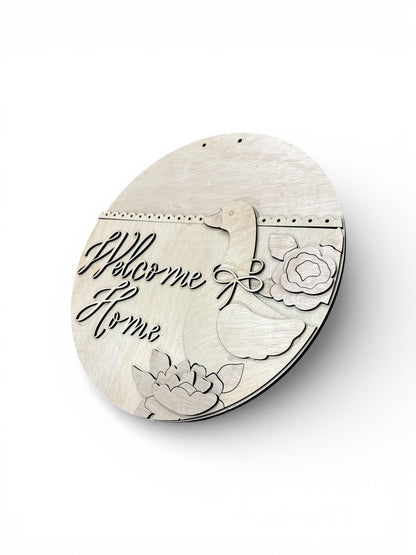 DIY Welcome Home Goose Door hanger, Unfinished Wooden Door Hanger: Unfinished, Goose, Goose Door Hanger, Paint Party