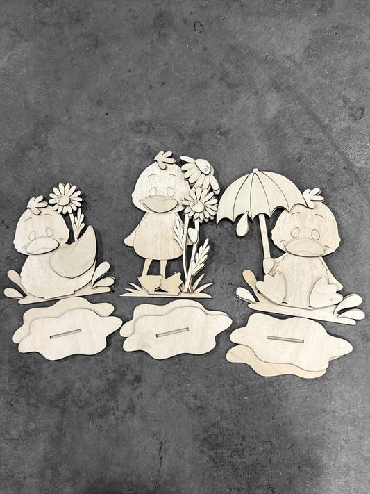 DIY Spring Daisy Duck Shelf Sitter, Kids, Shelf Sitters, Duck Spring, Crafting, Unfinished Wood, Umbrella, Spring Duck, Flower, Cute Duck