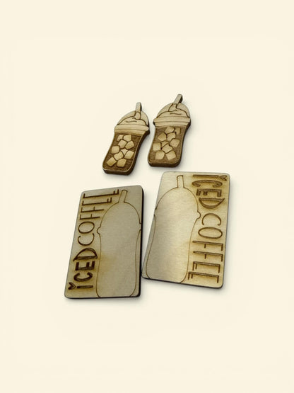 DIY 2" Coffee Claw Clip, Iced Coffee Claw Clip Blank, Unfinished Claw Clip